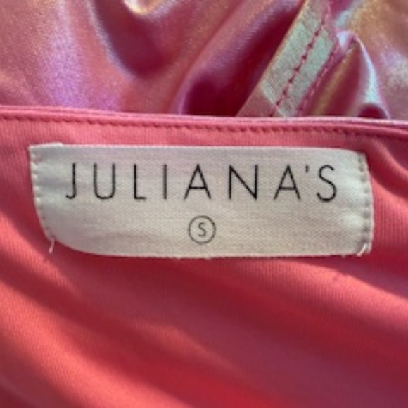 ✨ Juliana’s Metallic Pink Tiered Dress (Size S) ✨ - Picture 2 of 3